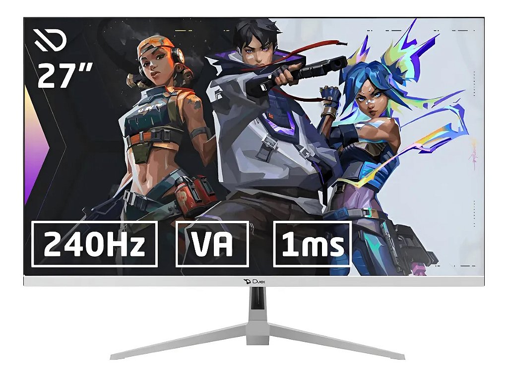Monitor Gamer Duex White Edition 27 IPS Full HD 240Hz 1ms HDR FreeSync HDMI DP Branco