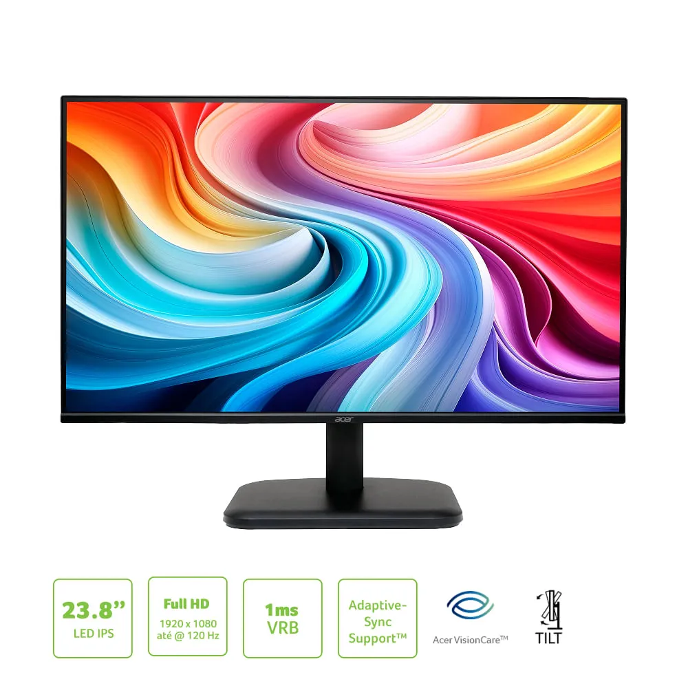 Monitor Acer EK241Y Gbi 23,8 polegadas IPS Full HD