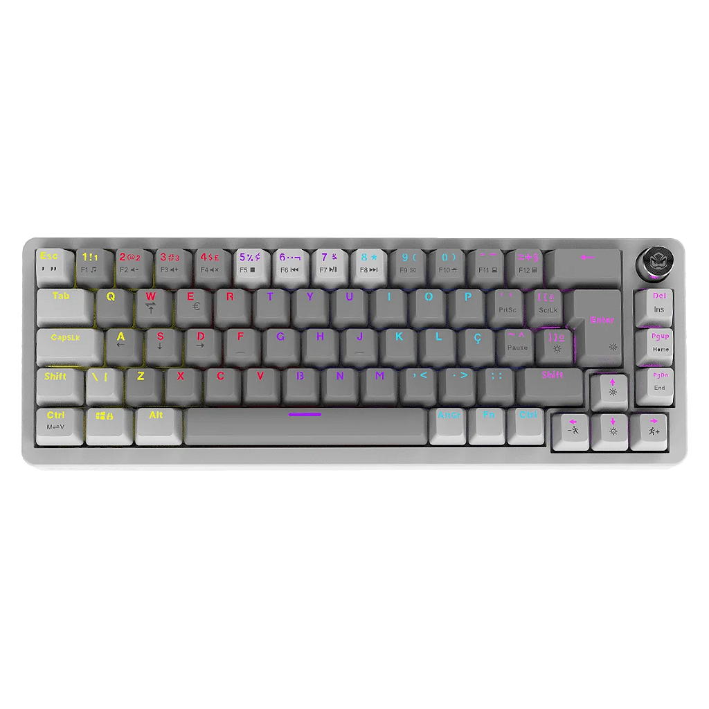 Teclado Mecânico PCYes Mecka White Ghost 65 por cento TPMKWGRD