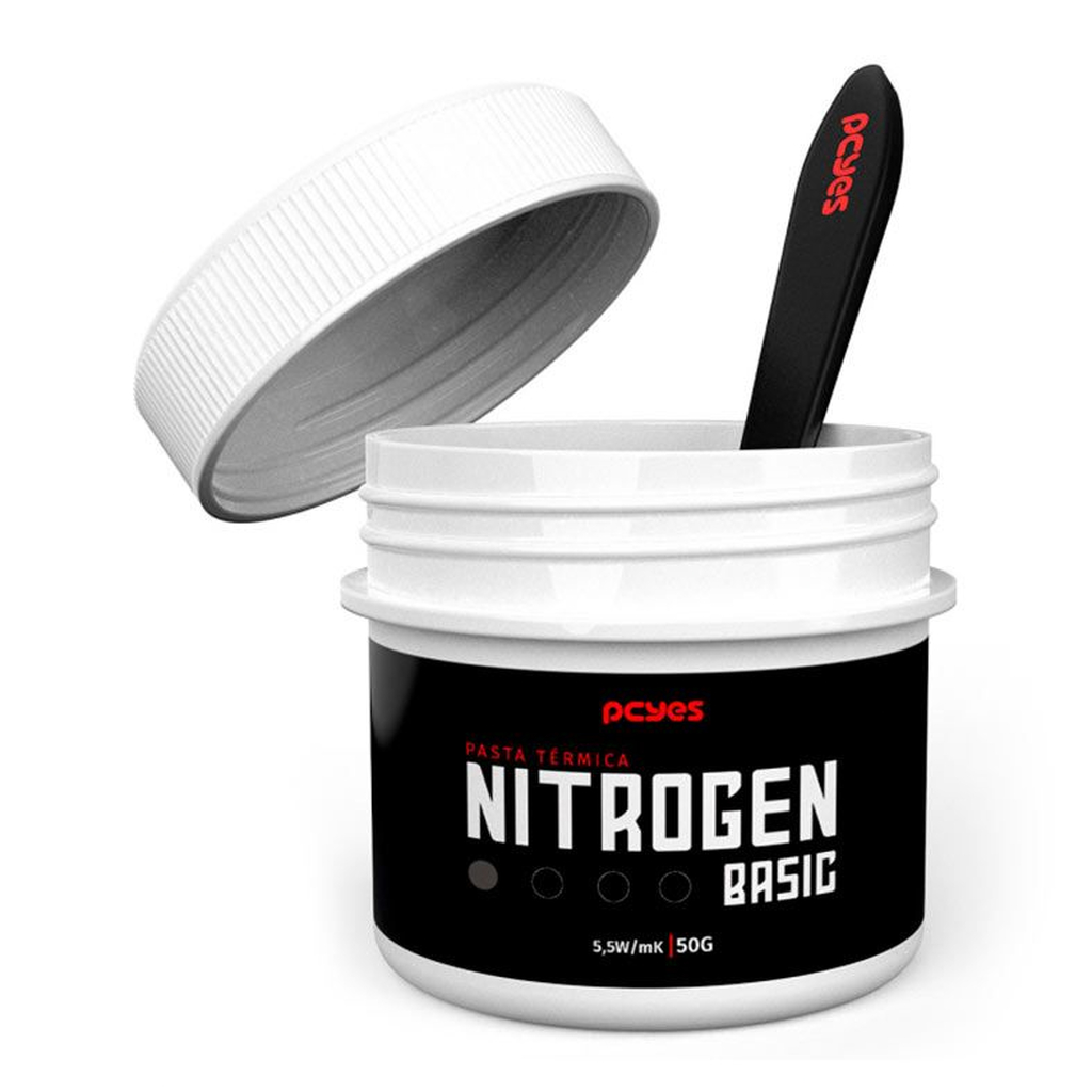 Detalhes e aplicação da pasta térmica PCYes Nitrogen Basic