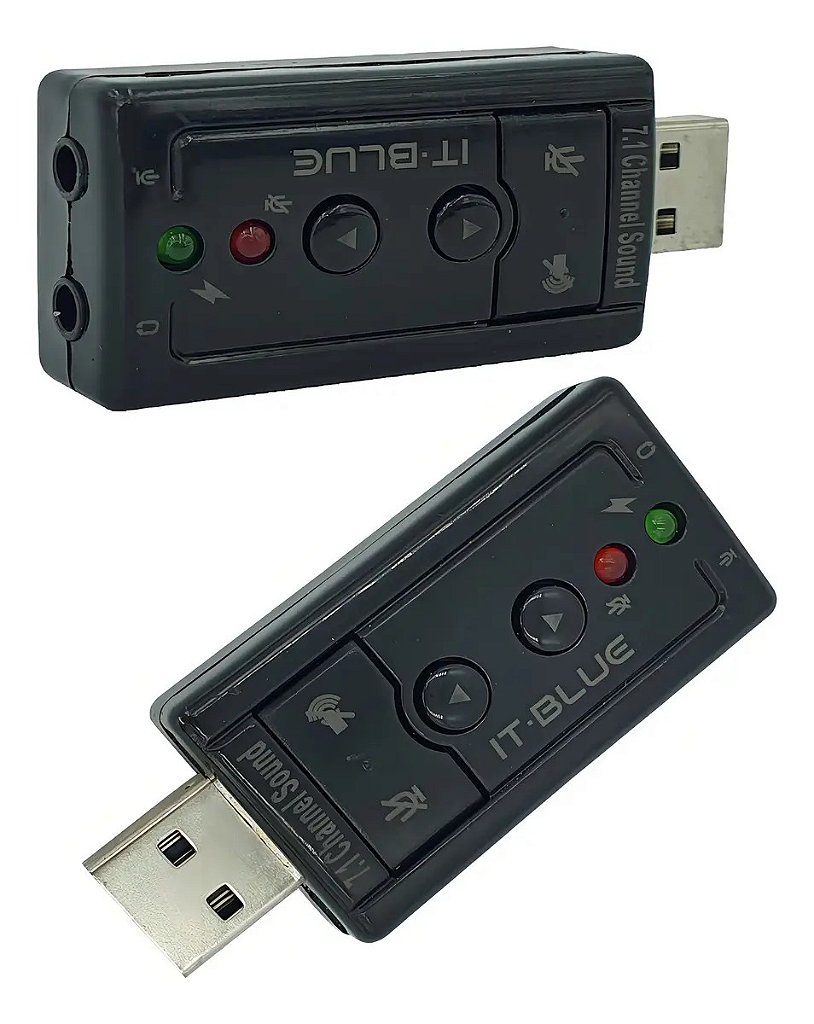Conexões e controles da placa de som IT-Blue LE-5556