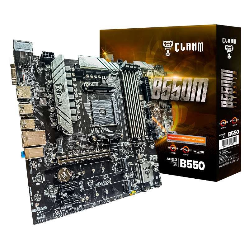 Placa-Mãe Clanm B550M Titanium AM4 DDR4