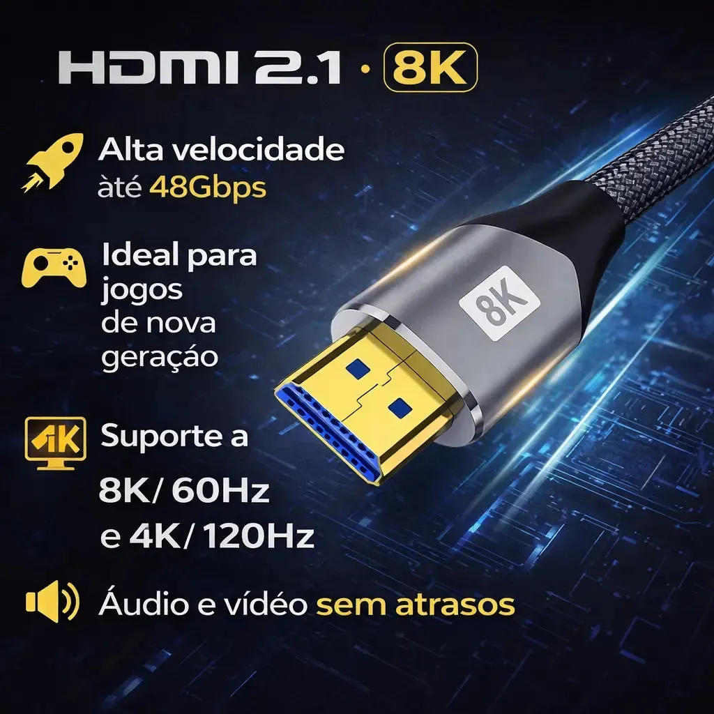 Cabo HDMI 2.1 Premium 8K de 1,5 metro