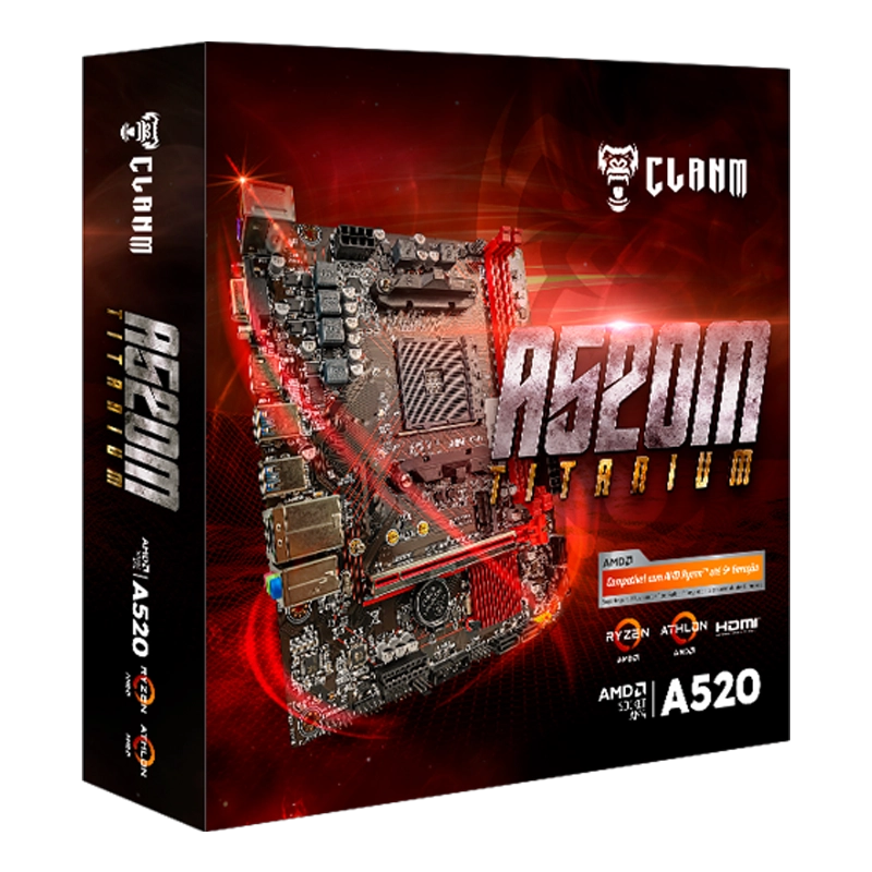 Placa mãe Clanm A520M Titanium AM4 DDR4 M.2 NVMe