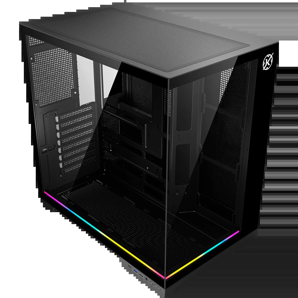 Detalhes do gabinete Kalkan Skye RGB Dual Chamber