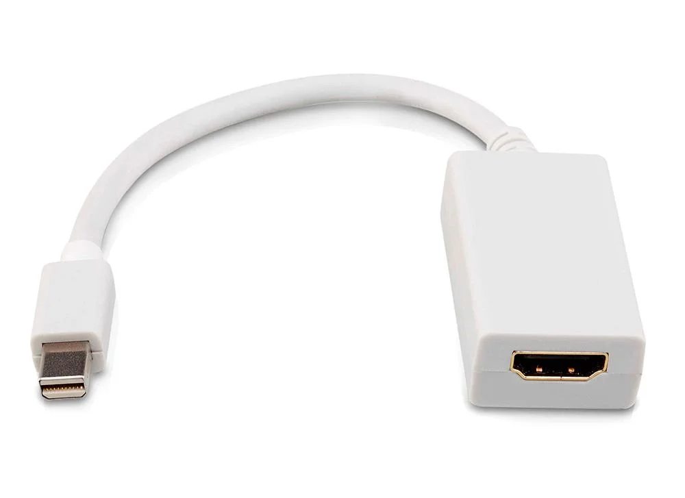 Detalhes do adaptador Mini DisplayPort para HDMI 15 cm branco