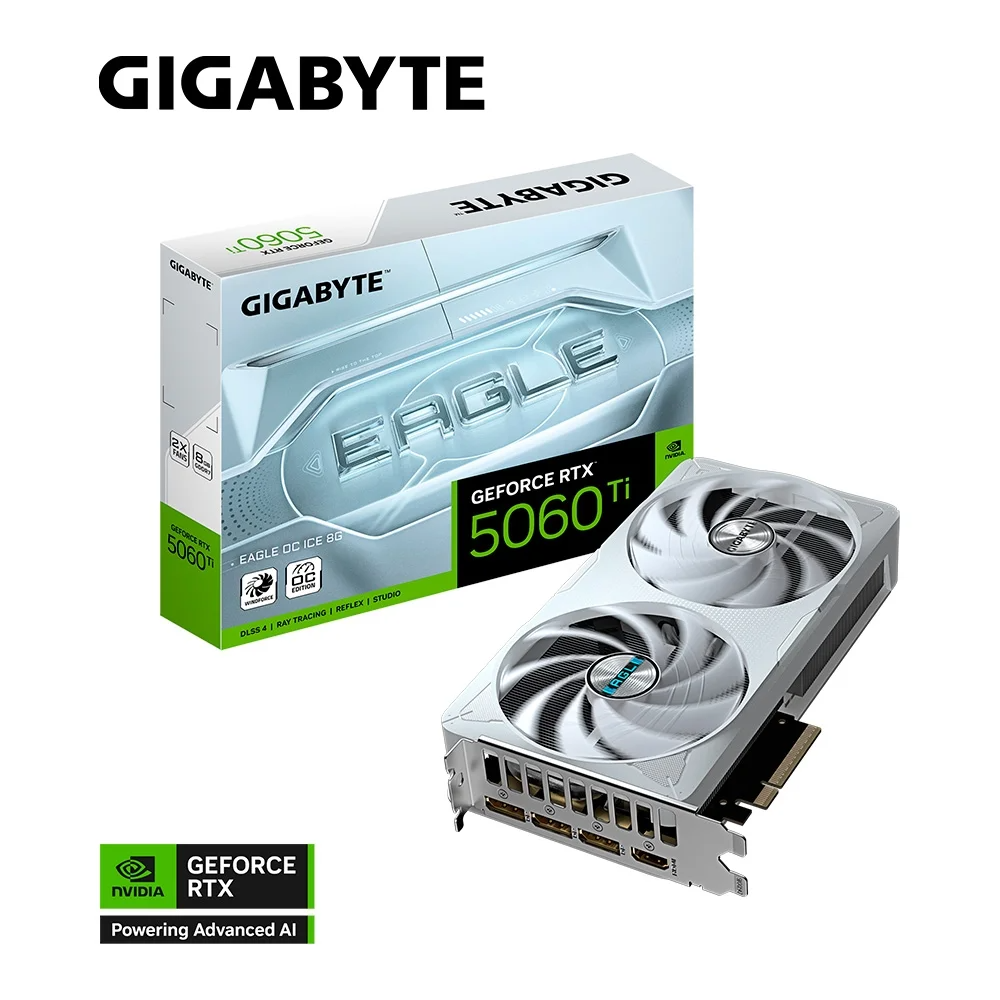 Placa de vídeo Palit GeForce RTX 5060 Ti White OC 8GB branca