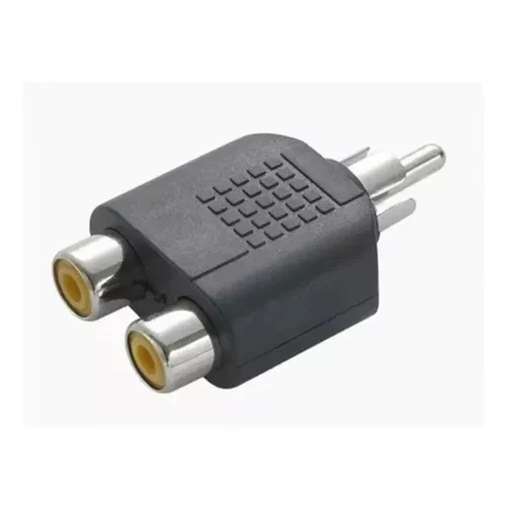 Adaptador 2 RCA Fêmea para 1 RCA Macho