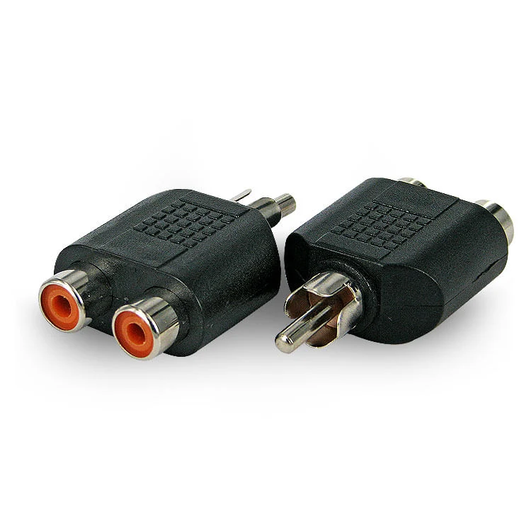 Detalhes de Adaptador 2 RCA Fêmea para 1 RCA Macho