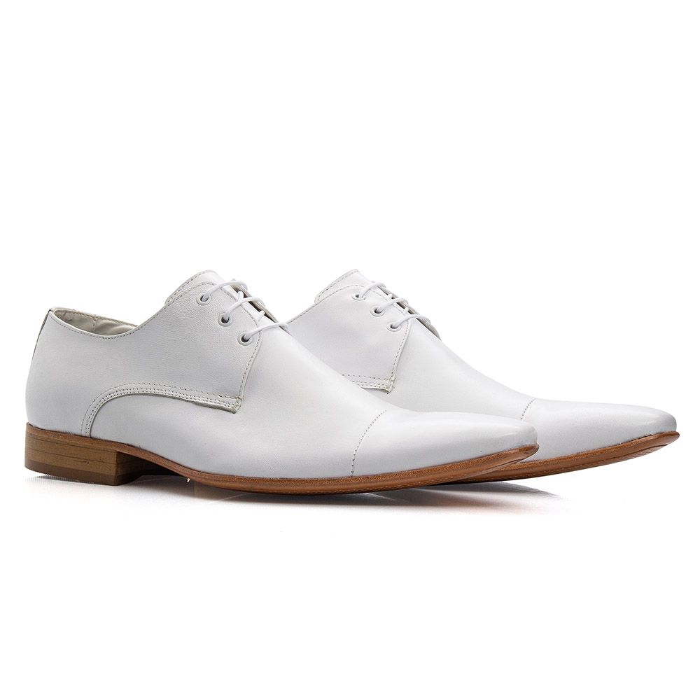 Sapato Social Branco Masculino Cadarço - Loja Santa Fé Calçados Masculinos  e Femininos Franca