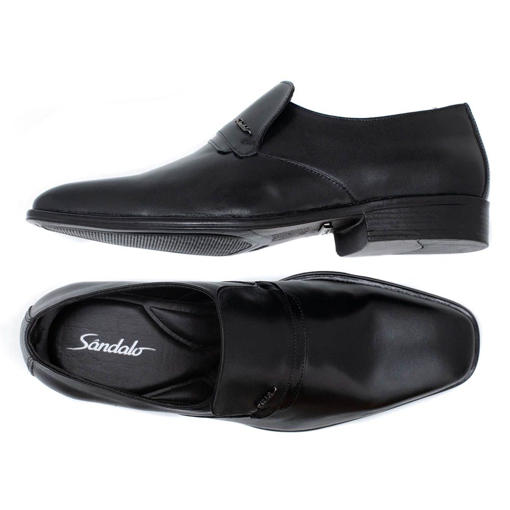 Sapato Social Sândalo Masculino Couro Preto - Loja Santa Fé Calçados  Masculinos e Femininos Franca