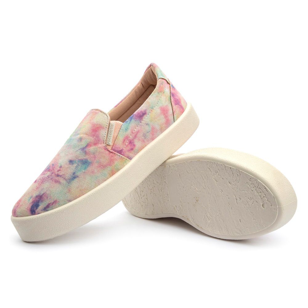 Tênis Slip On Feminino Tie Dye Colorido - Loja Santa Fé Calçados Masculinos  e Femininos Franca