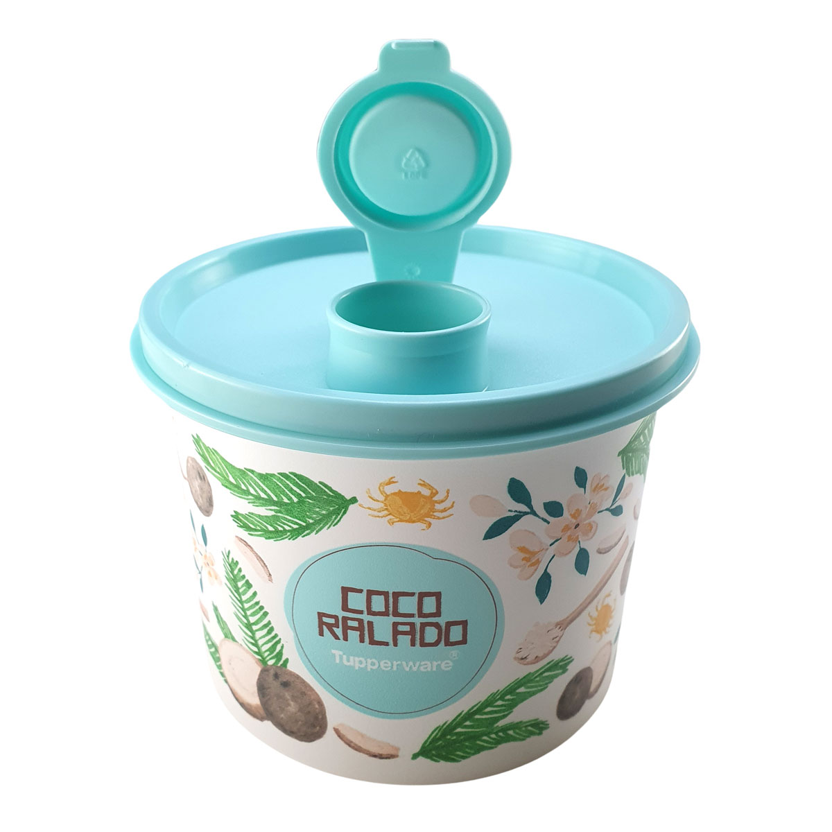 Tupperware Redondinha Coco Ralado com Bico Dosador Floral