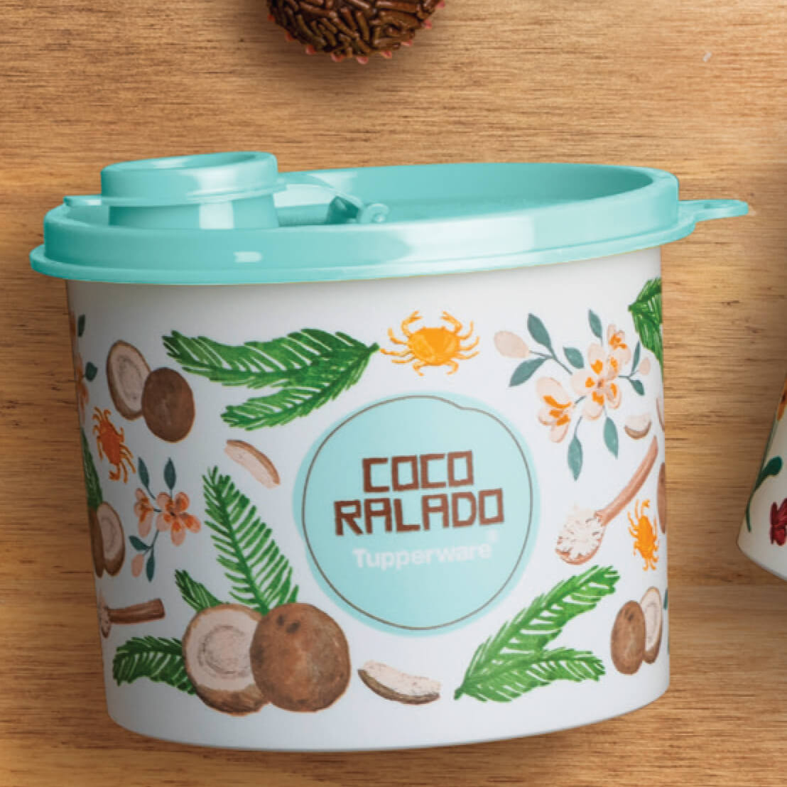 coco様 Tupperware Redondinha Coco Ralado com Bico Dosador Floral
