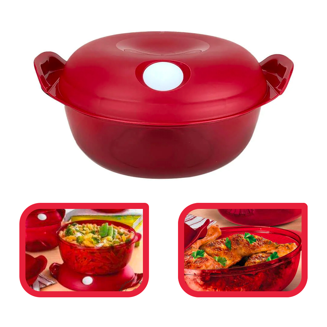 Tupperware Cristal Pop Oval 1 5 Litros Vermelho Comprar Tupperware 