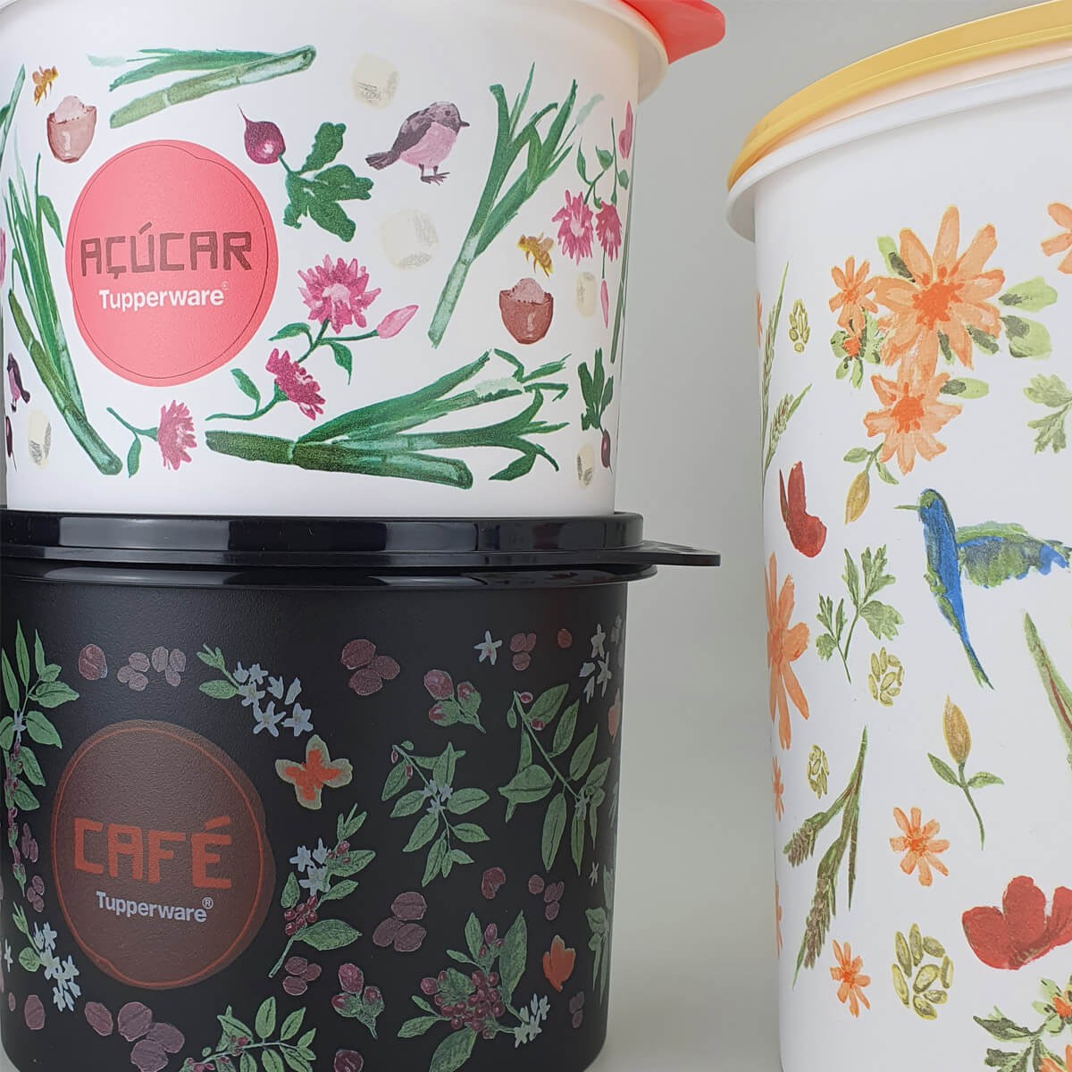 Kit Tupperware Mantimentos Caixa Floral 5 peças - Comprar