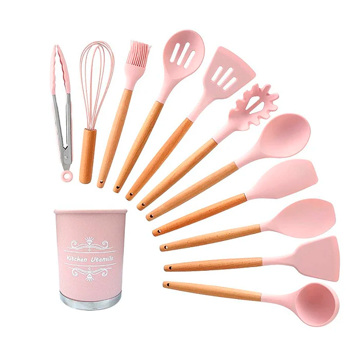 Kit Jogo De Cozinha Utensílios Talheres Silicone 12 peças