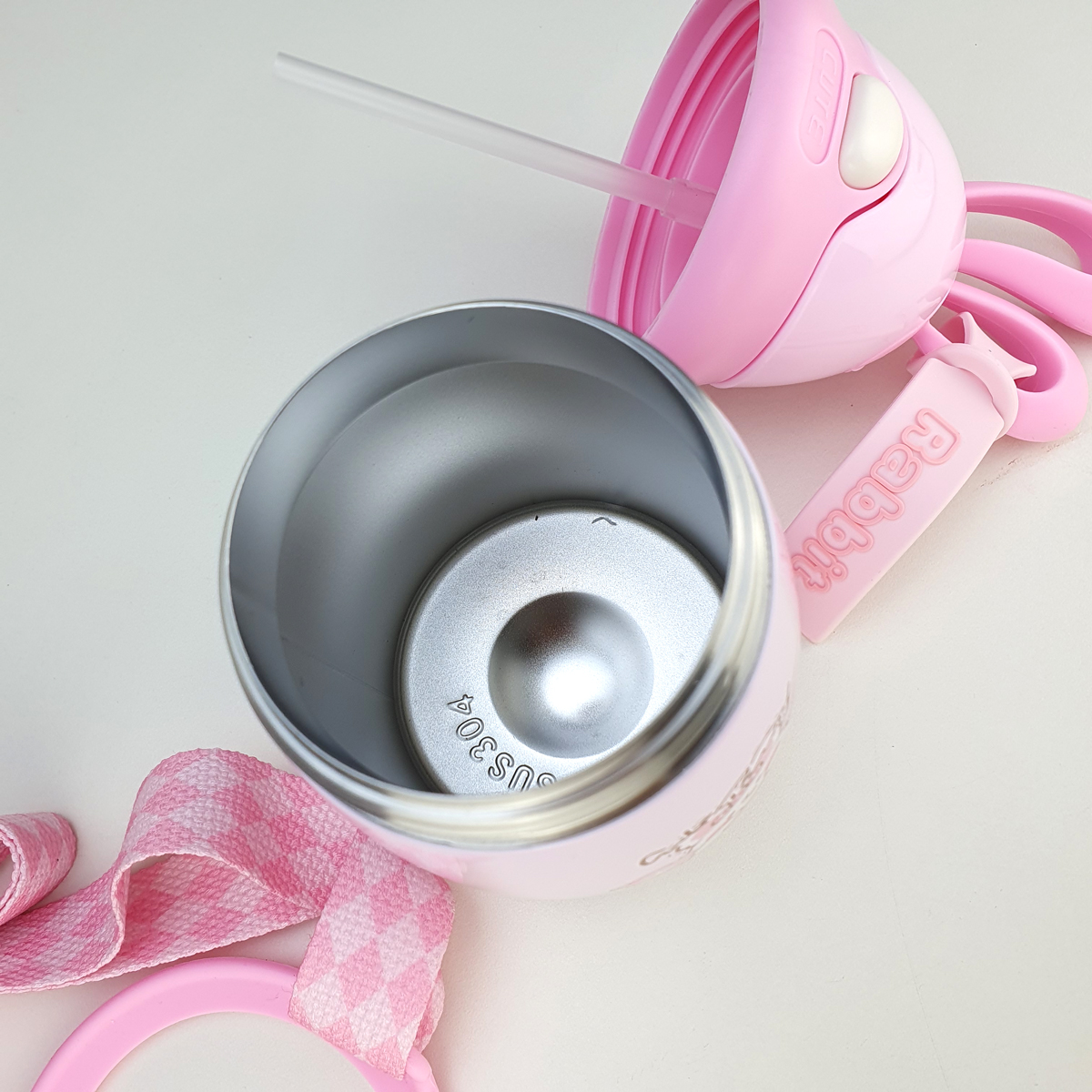 Garrafa Térmica Infantil Aço Inox 350ml Alça Rabbit Rosa - Comprar ...