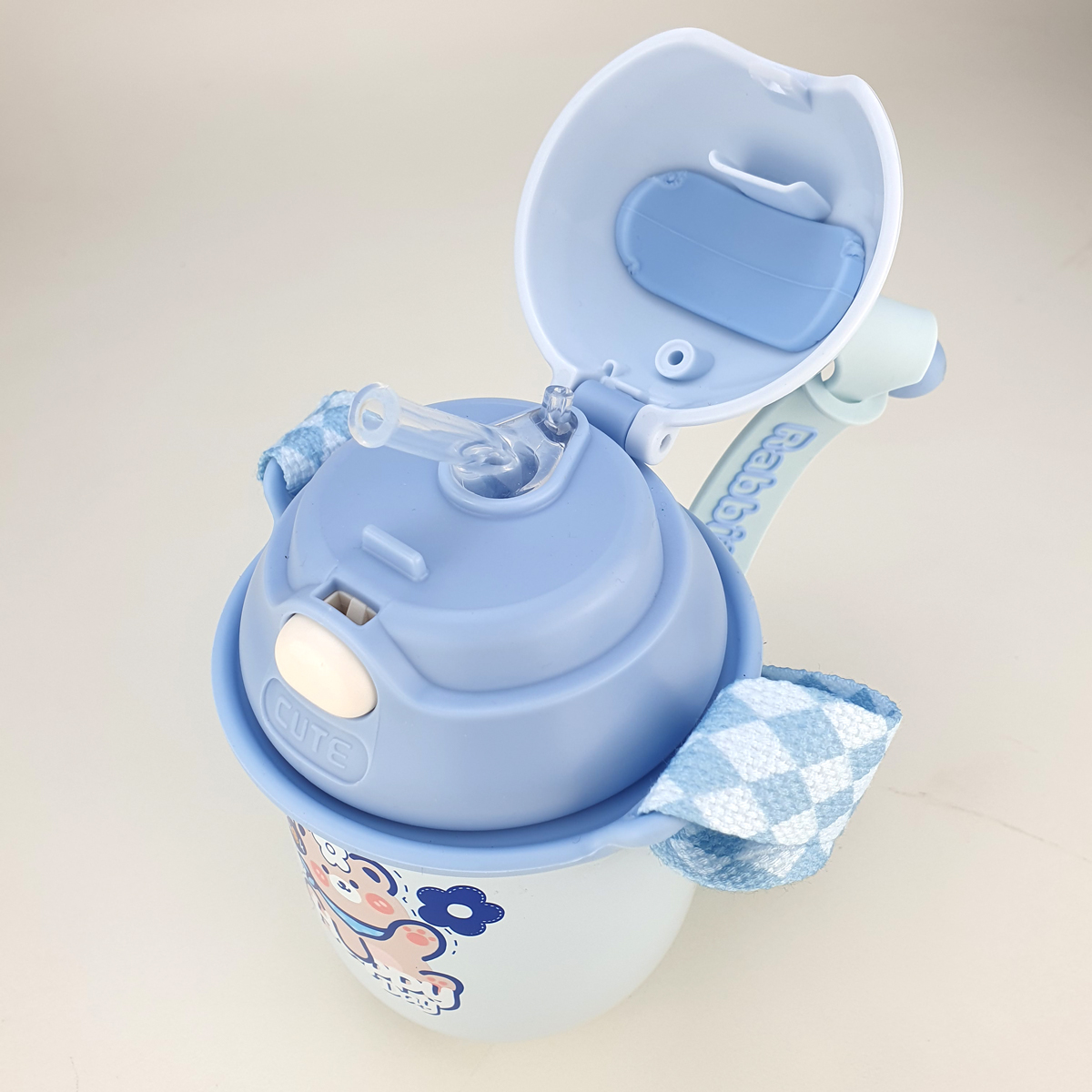 Garrafa Térmica Infantil Aço Inox 350ml Alça Rabbit Azul - Comprar ...