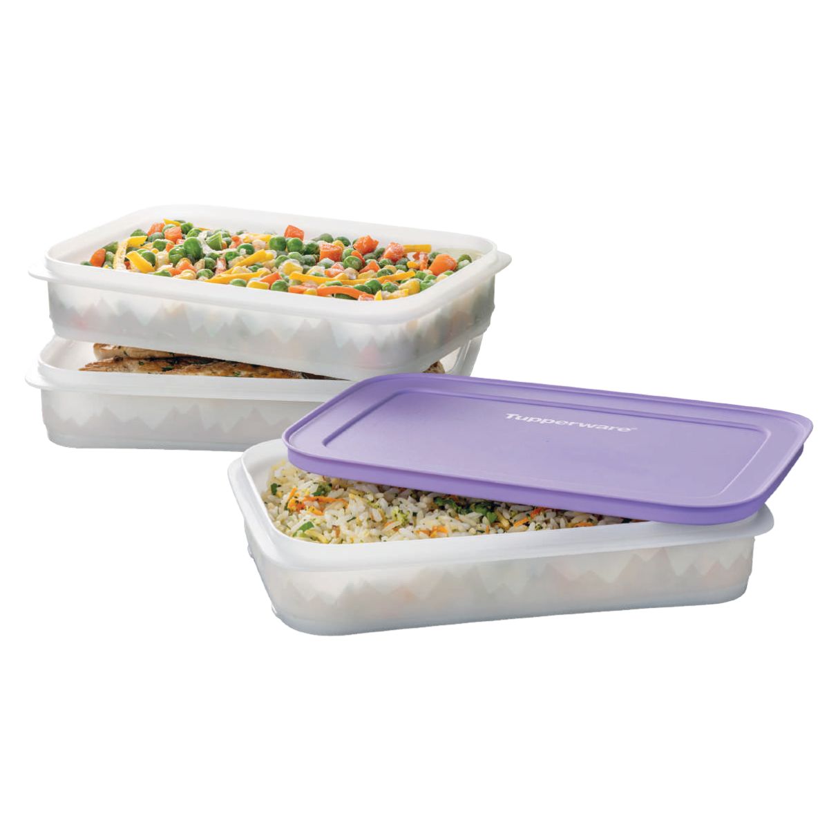 Kit Tupperware Freezer Line Empilhável 675ml FurtaCor 3 peças