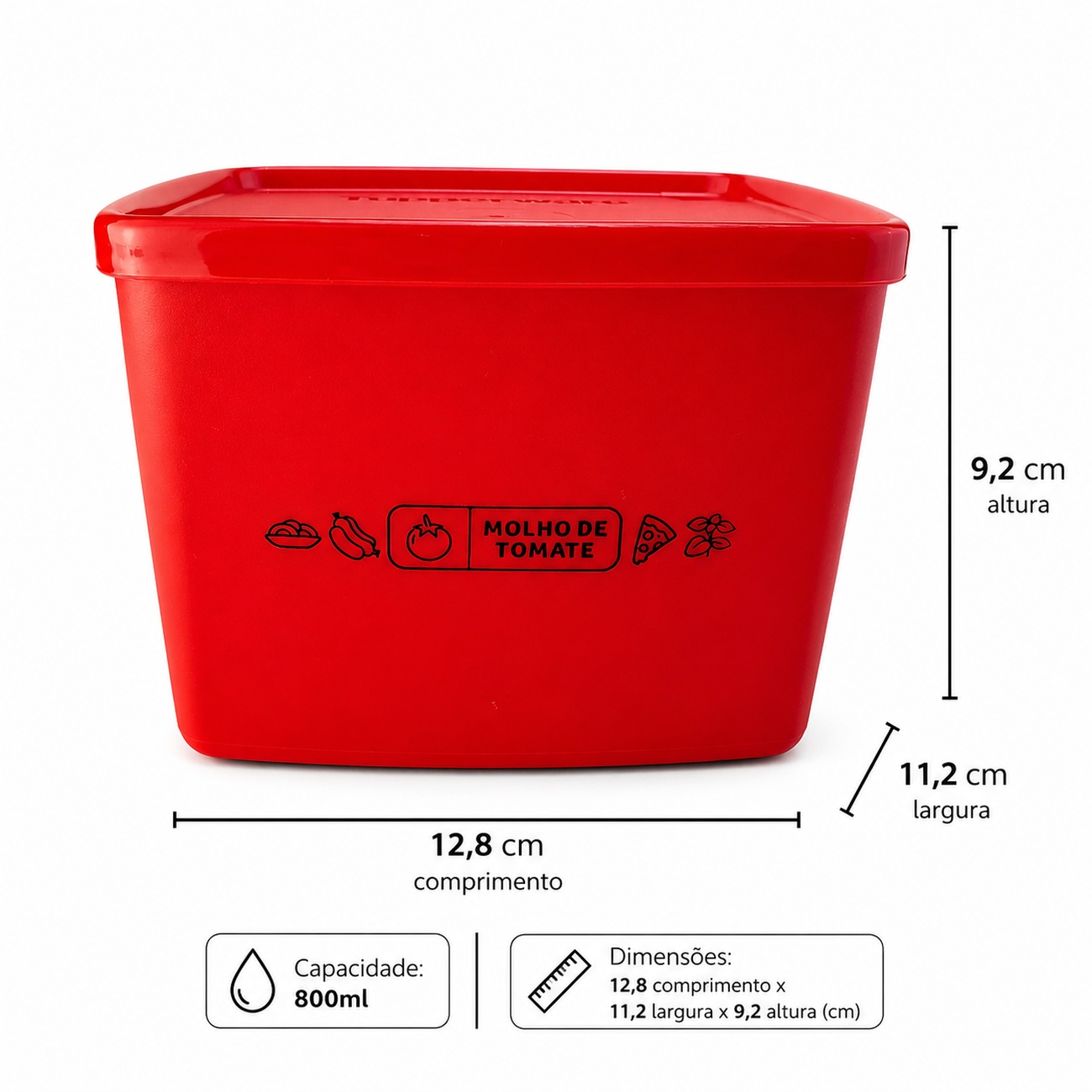 Tupperware Jeitoso Mix Molho de Tomate 800ml Vermelho - Comprar