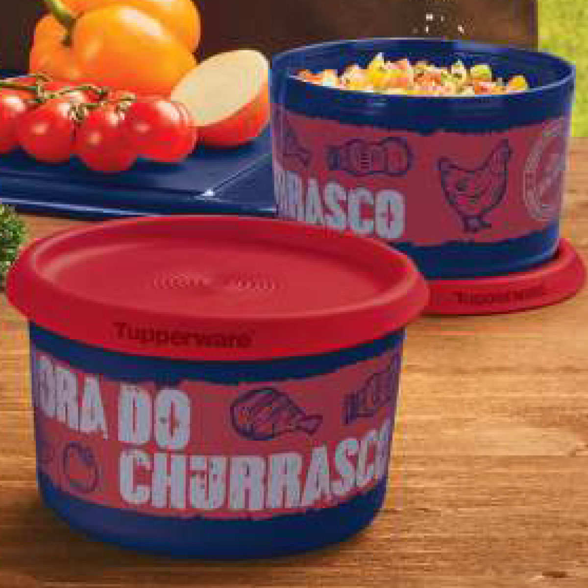 Tupperware Mini Instantânea Mágica Hora do Churrasco 575ml Azul