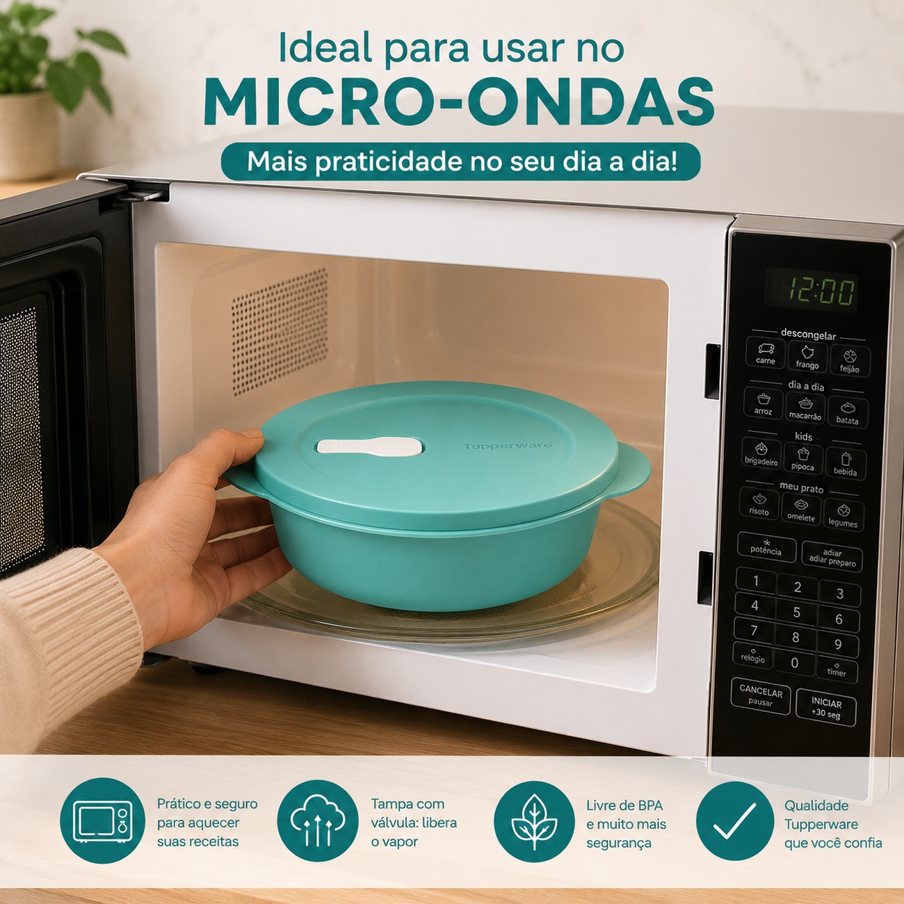 Tupperware Cristalwave 1 litro Verde Mint - Comprar Tupperware
