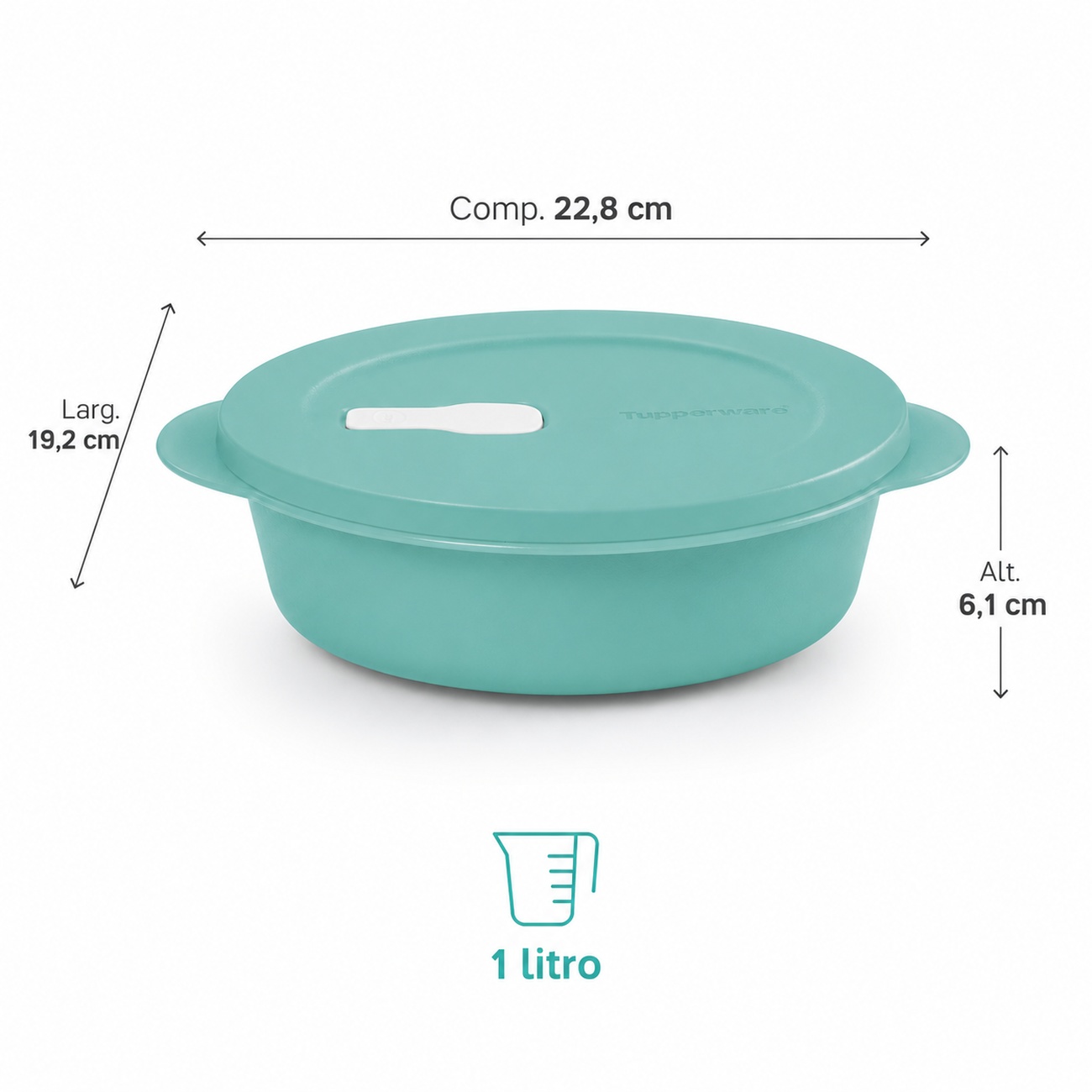 Tupperware Cristalwave 1 litro Verde Mint - Comprar Tupperware
