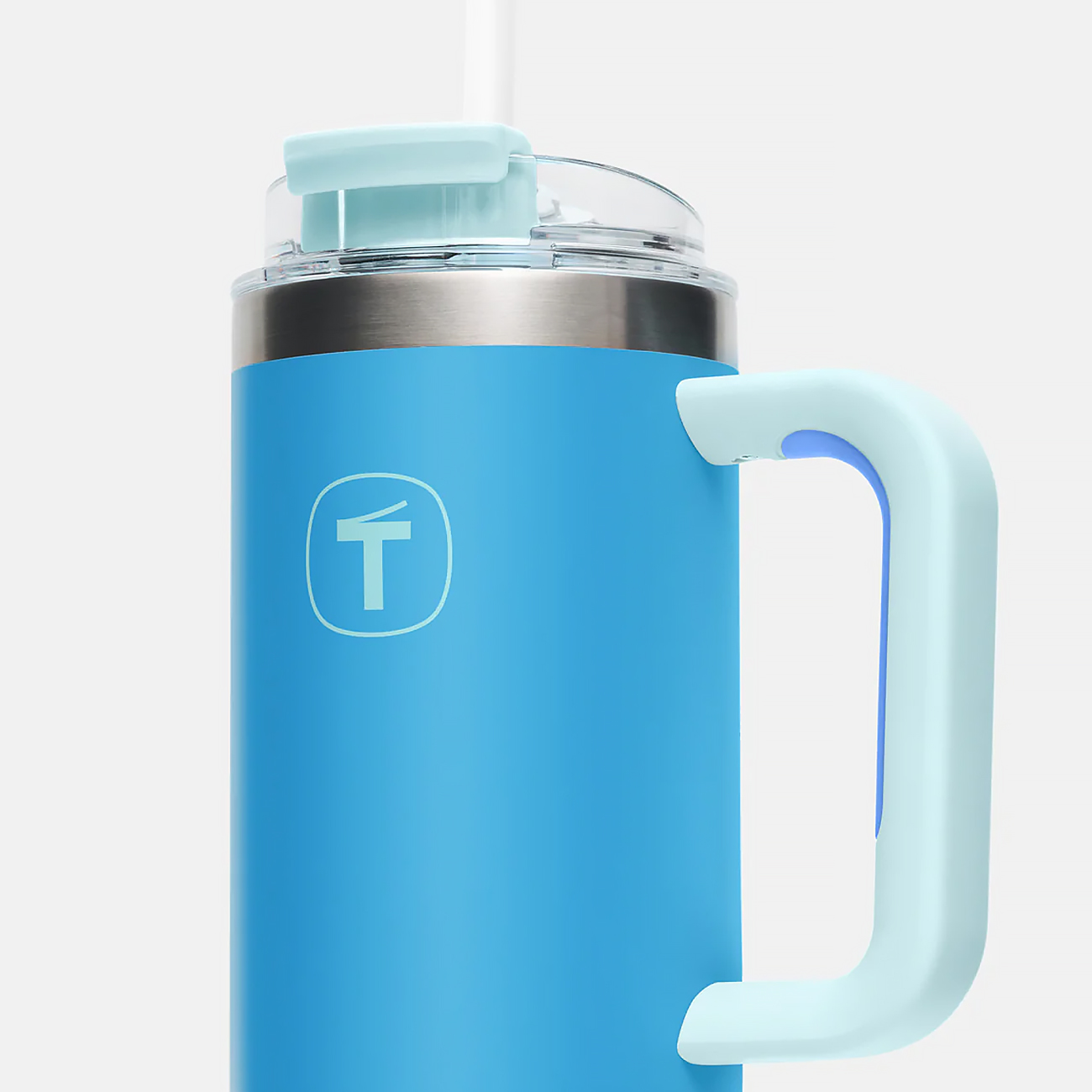 Tupperware Copo Térmico Big T com Canudo 1,1 litro Azul Grécia