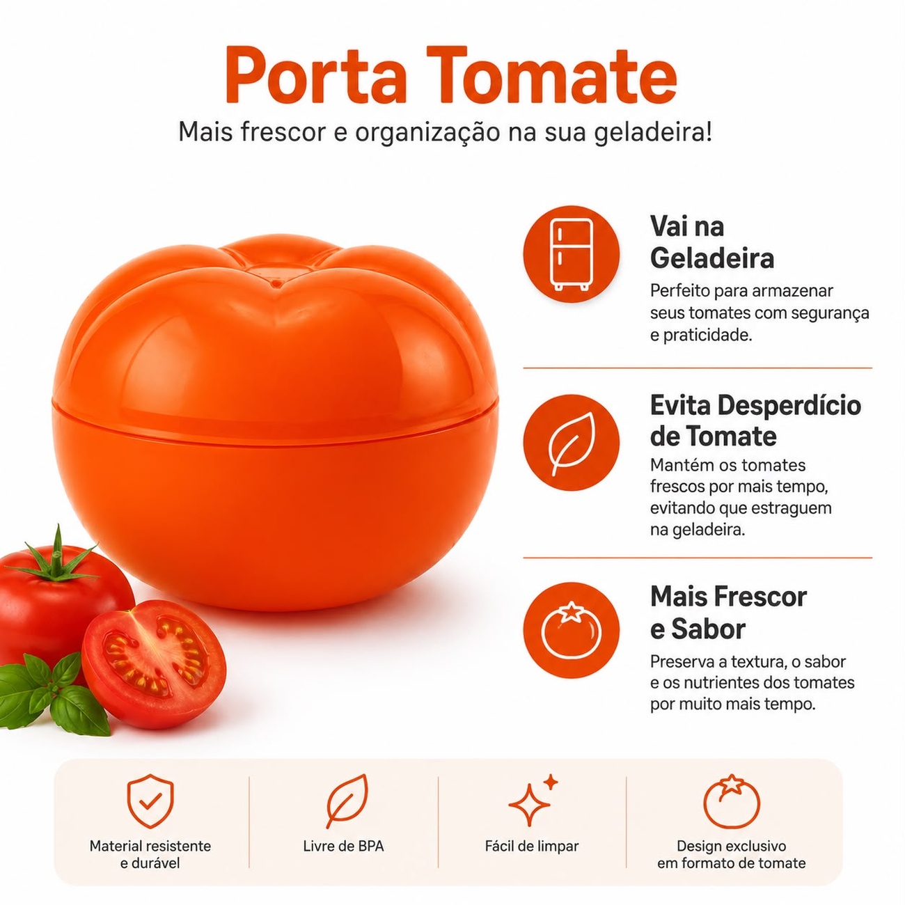 Tupperware Porta Tomate Laranja Neon - Comprar Tupperware Online