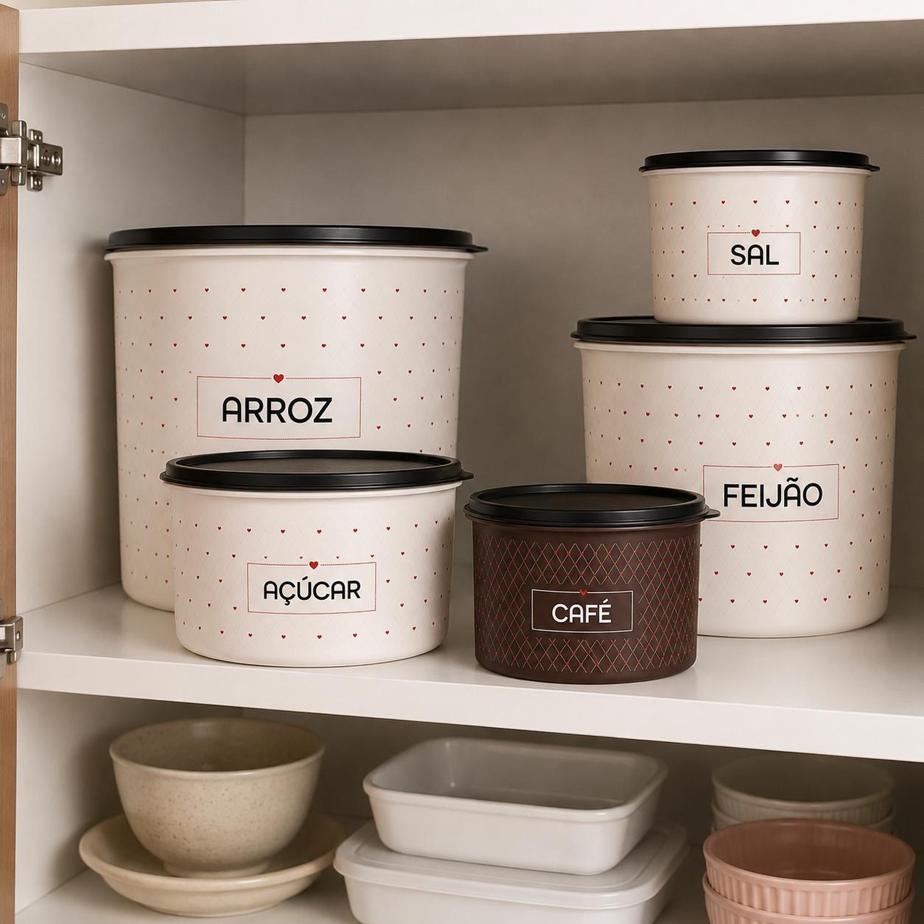 Kit Tupperware Caixa Mantimento Simone Mendes 5 peças - Comprar