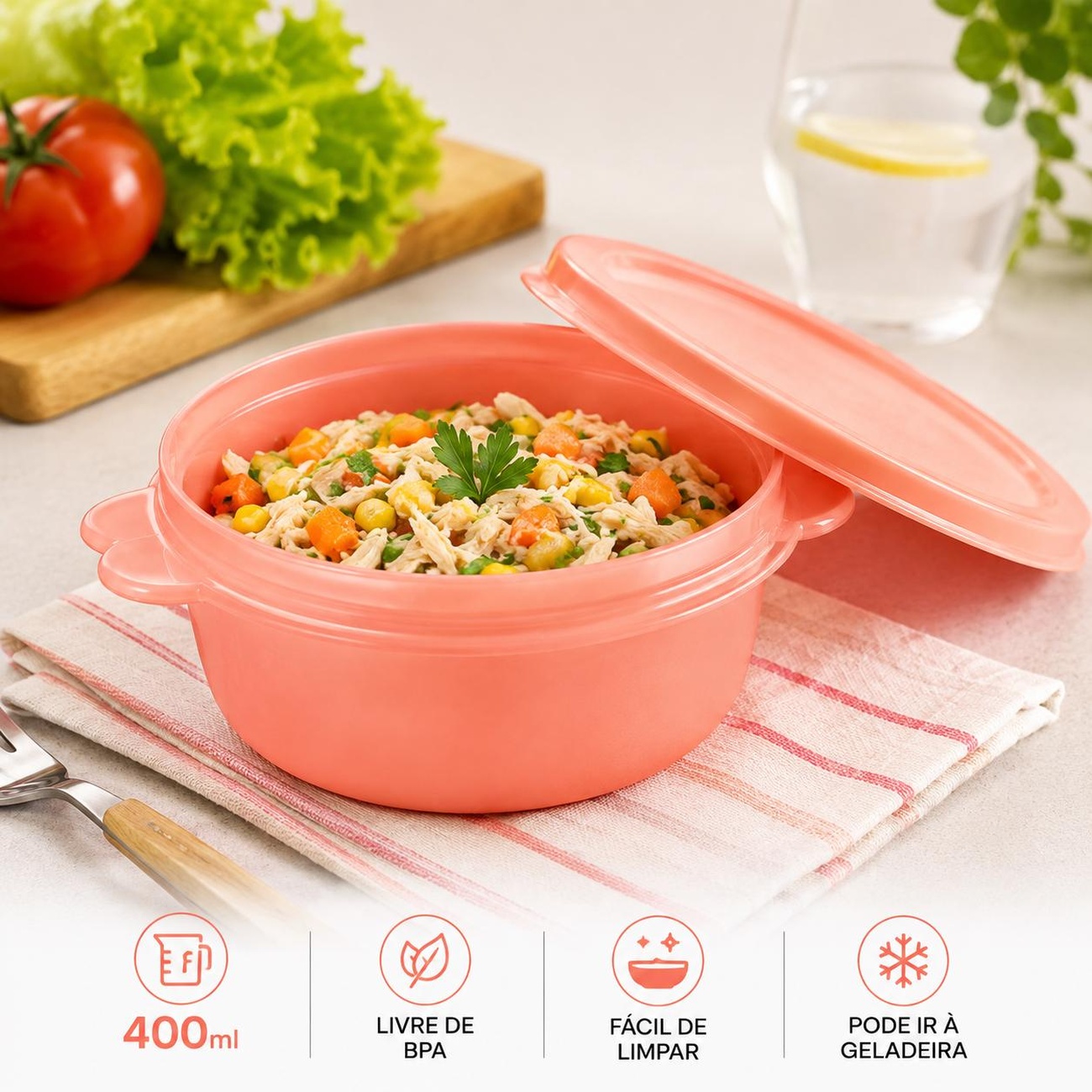 Tupperware Super Mini Instantânea 400ml Rosa Cha - Comprar