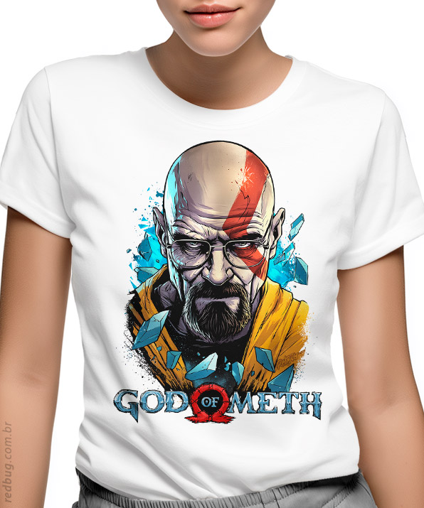 Camiseta God of Meth! Baby look feminina geek, nerd e pop - RedBug ...