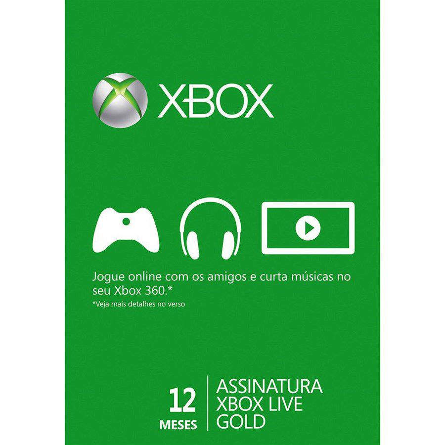 Assinatura Xbox Live Gold 12 Meses - Código Digital