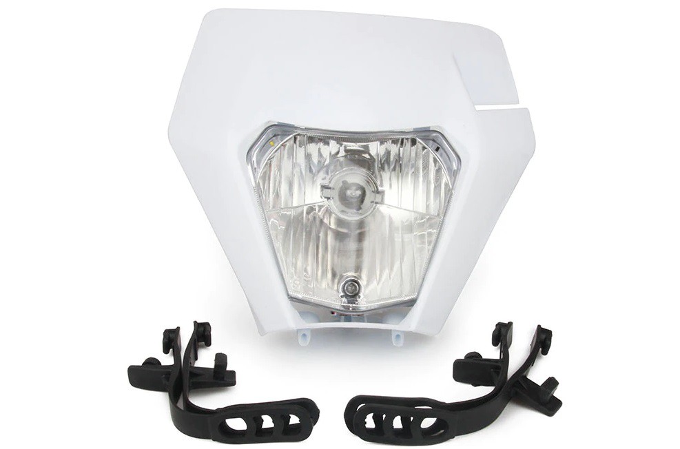 Phare LED Universel Moto 12V Orange – Dirtbike Enduro Pit Bike KTM Compatible