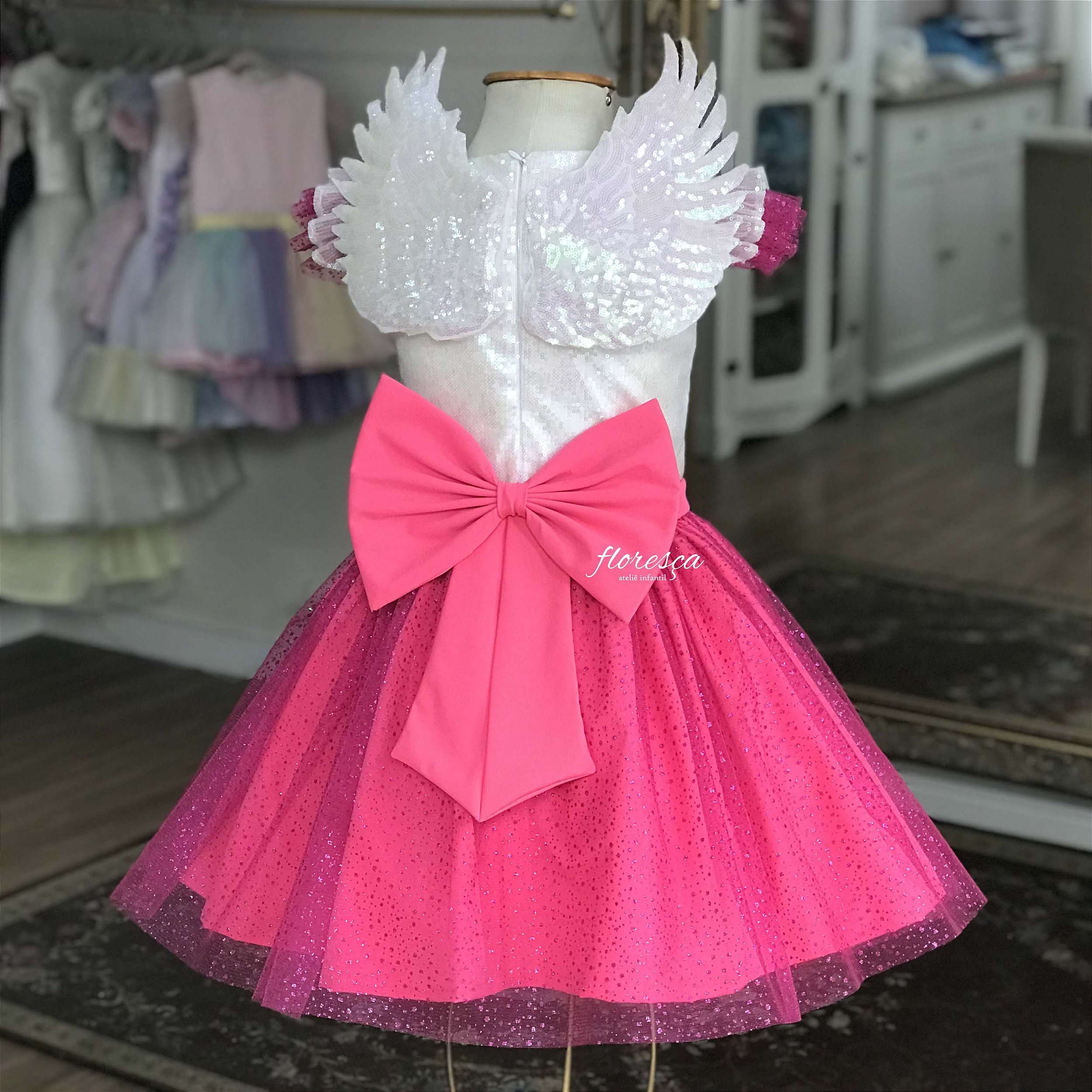 Vestido Infantil Neon com Asas | Floresça Ateliê - Floresça Ateliê Infantil