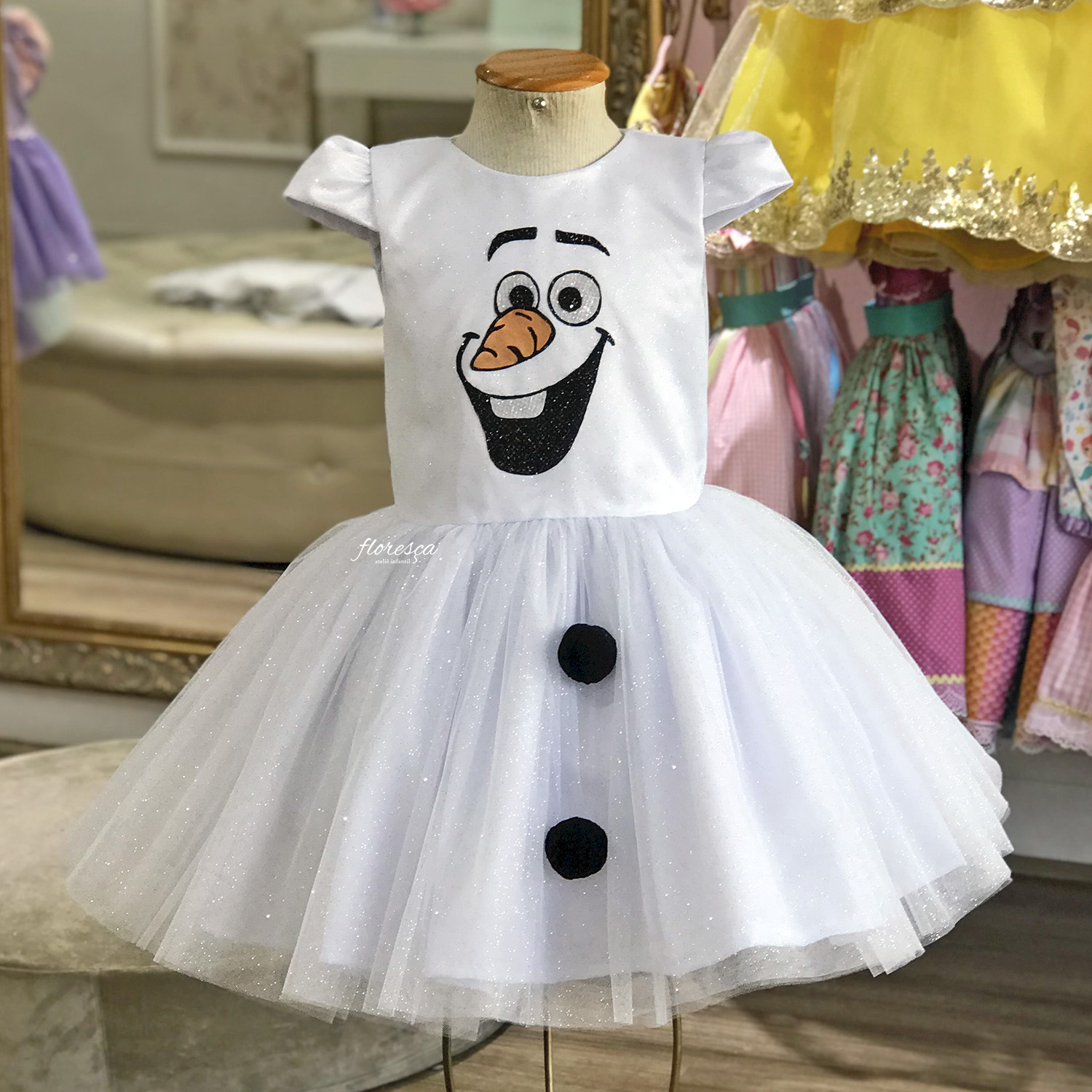 Vestido Infantil Princesa Cinderela Filme  Floresça Ateliê - Floresça  Ateliê Infantil