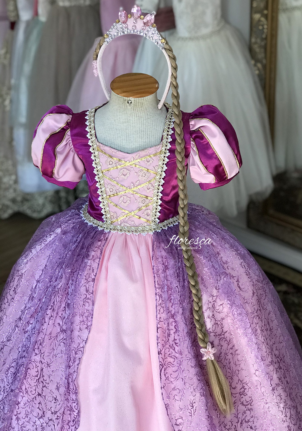 Vestido Infantil Princesa Rapunzel | Floresça Ateliê - Floresça Ateliê ...