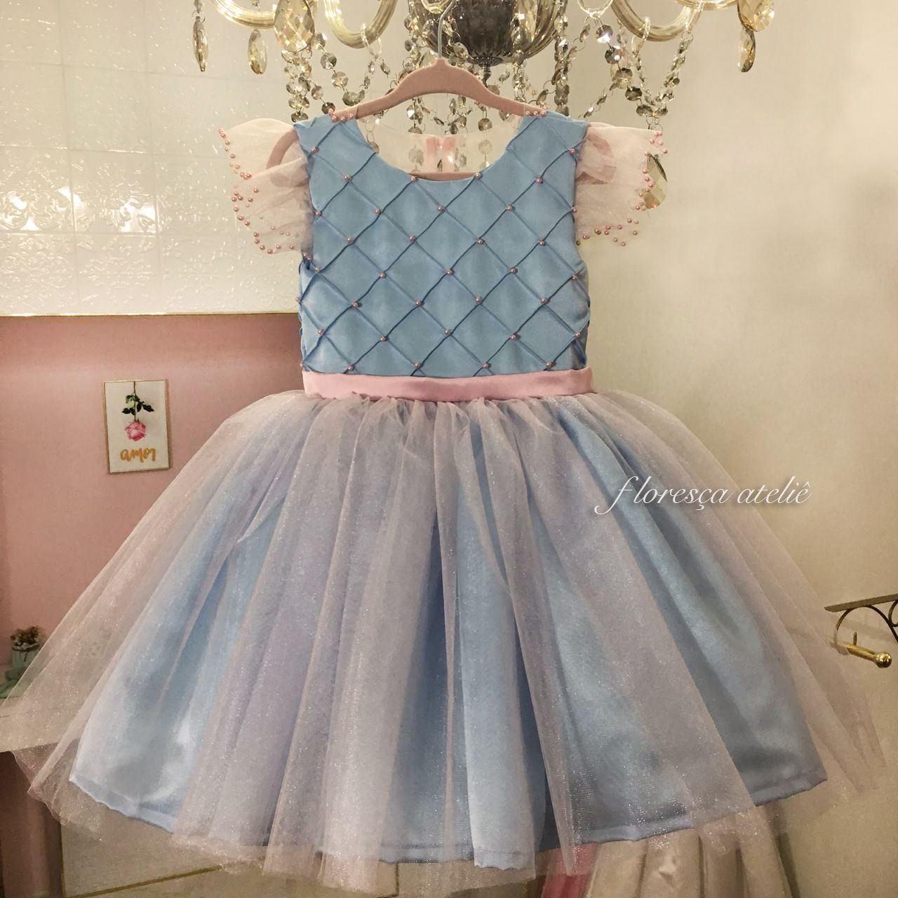 Roupa Vestido Luxo para Boneca Barbie Susi (Azul Frozen)