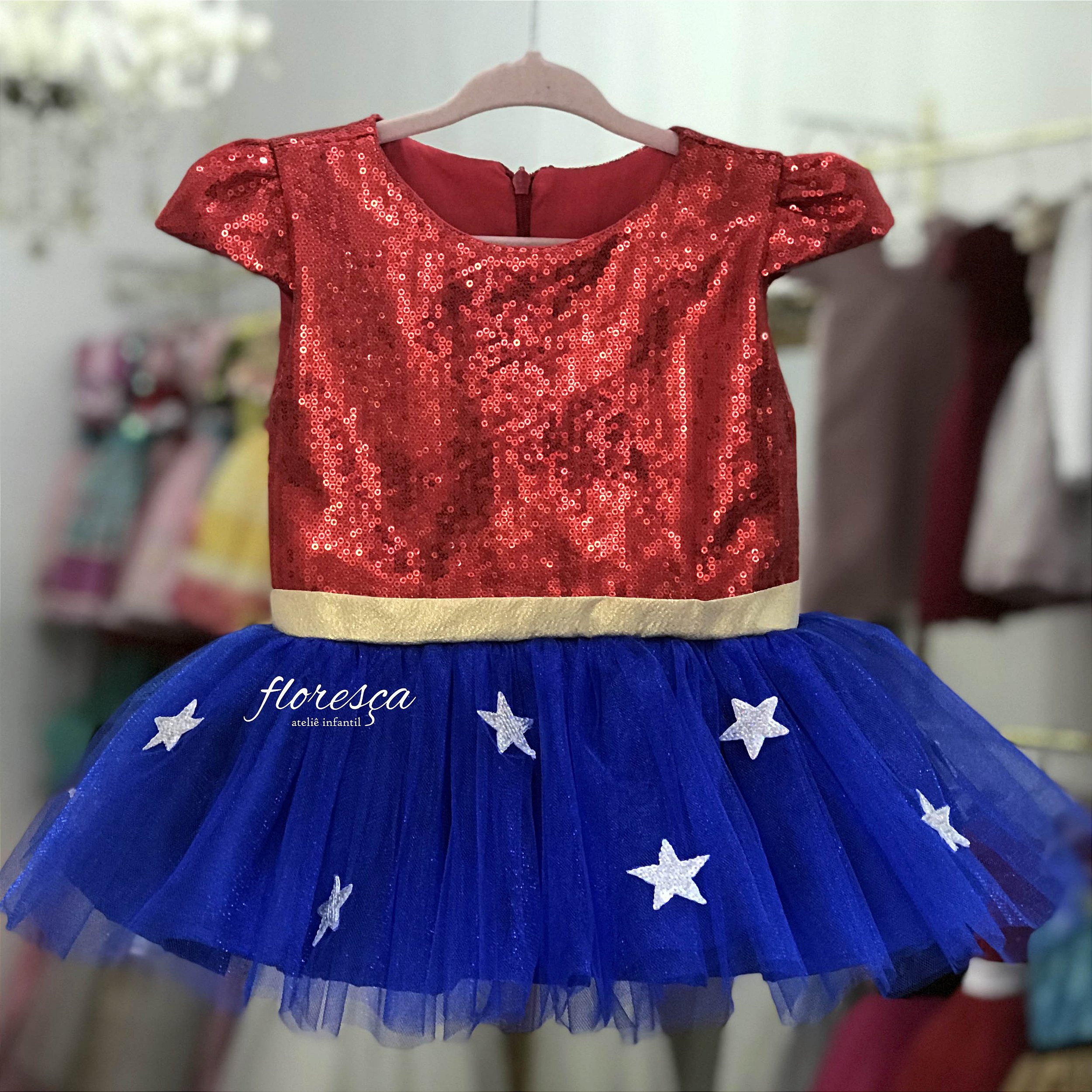 Vestido Infantil Barbie Paetê Pink  Floresça Ateliê - Floresça Ateliê  Infantil