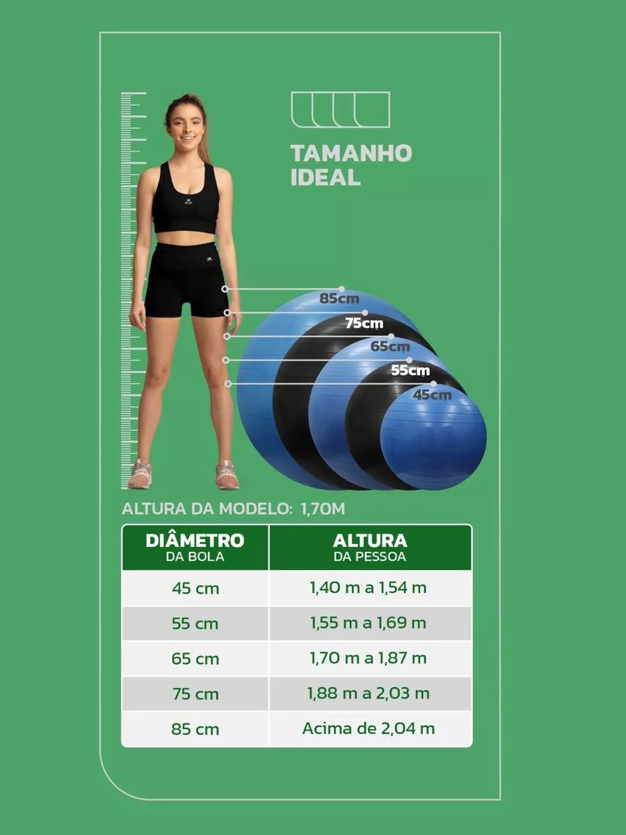 Bola Suiça de Pilates e Yoga Funcional e Academia Everlast 75 cm - Ant ...