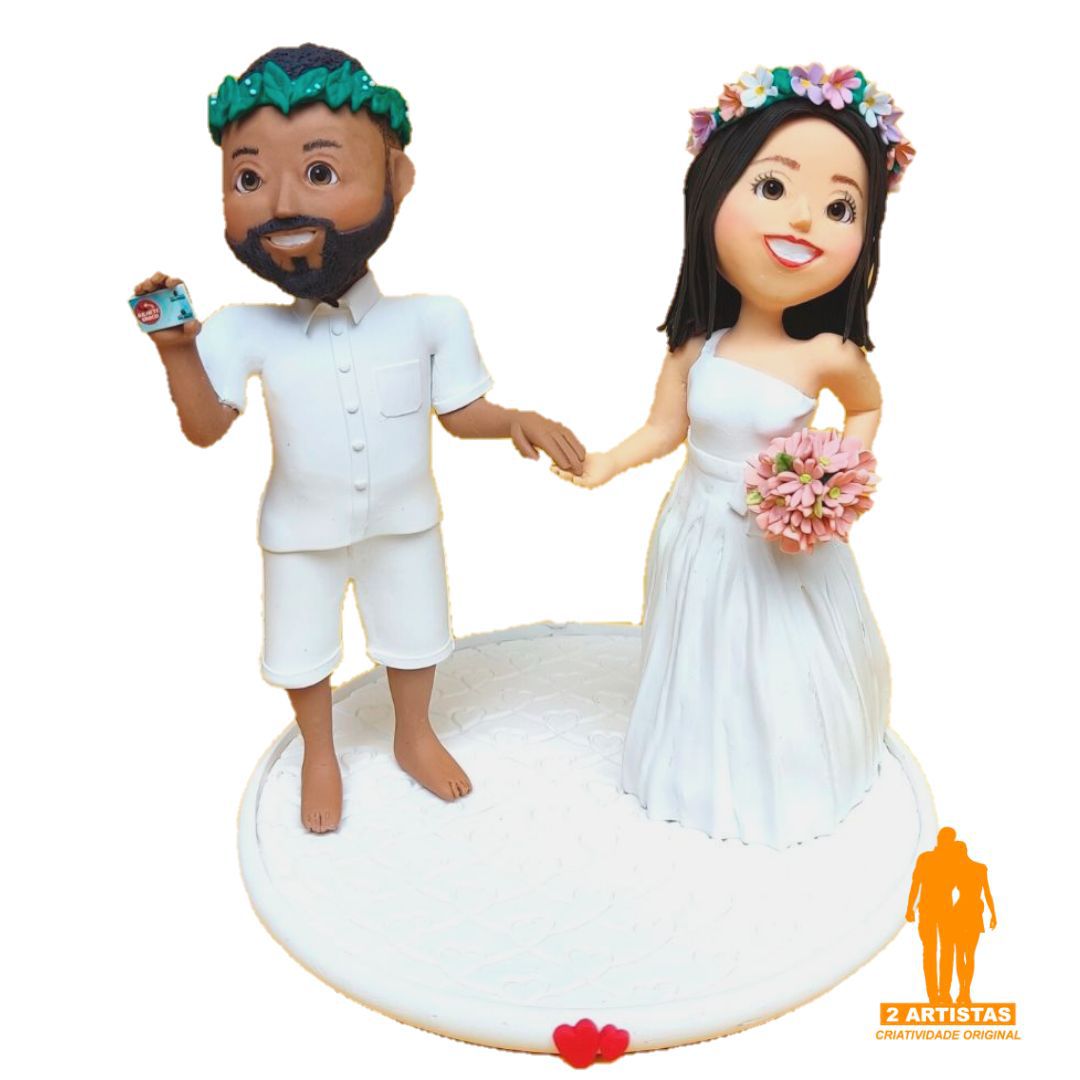 Topo de bolo de casamento personalizado, sr. e sra. com noivo em