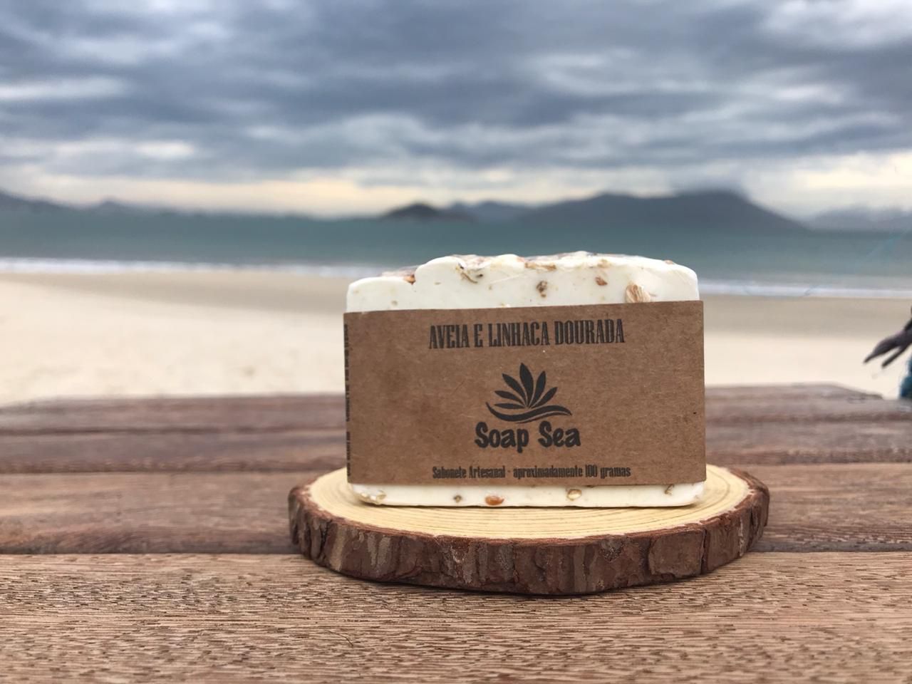 Sabonete Vegetal de Aveia e Linhaça Dourada - Soap Sea Cosméticos
