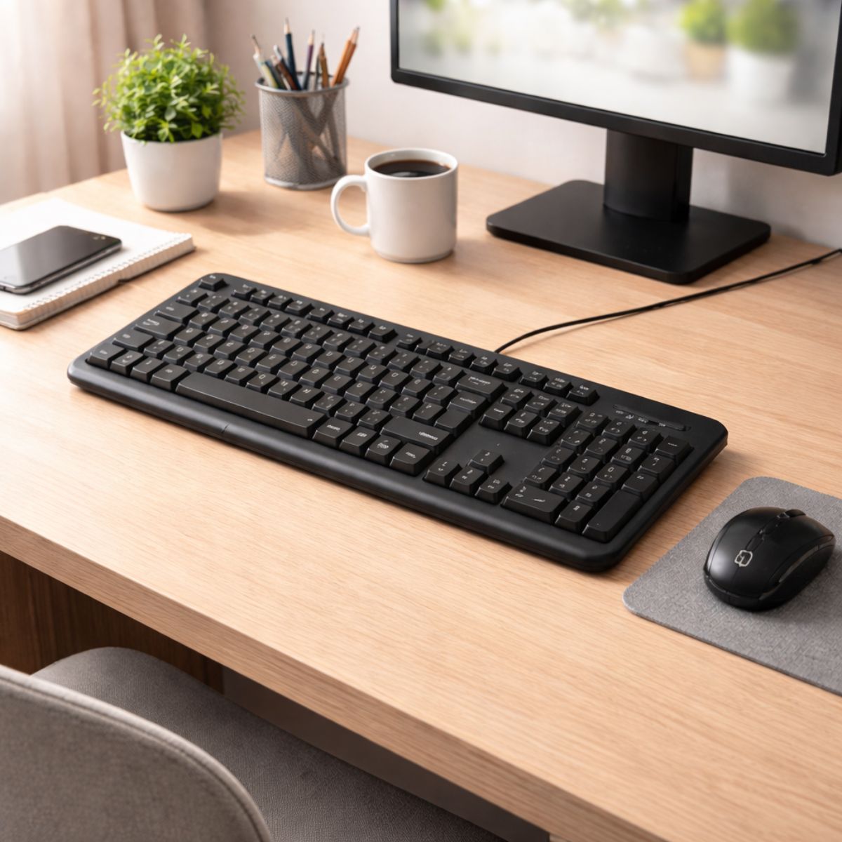 Teclado e Mouse Sem Fio Maxprint Preto Kit Home Office Confortável ...