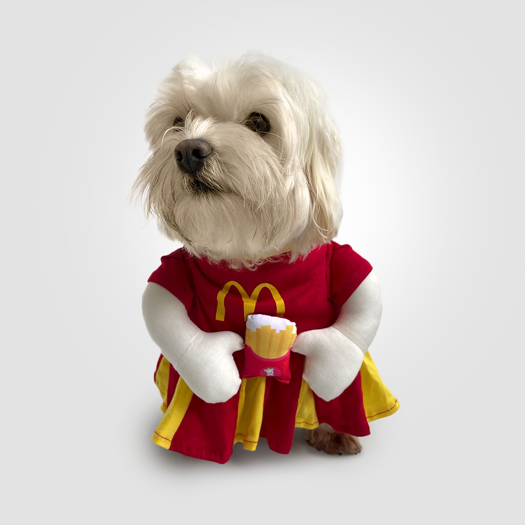 Fantasia para Cachorros Vestido McDog | Bichinho Virtual - Bichinho Virtual  Store