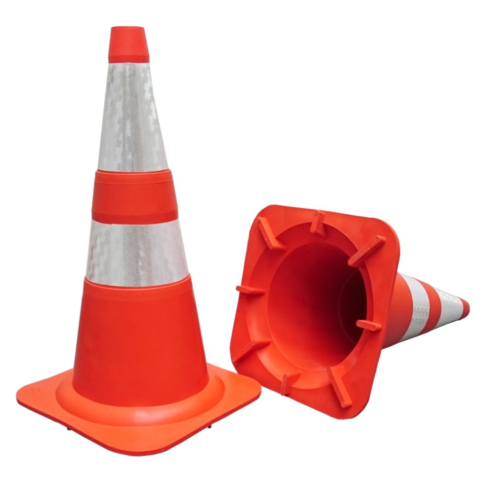 Cone flexível de sinalização com faixa refletiva - 75 cm (NBR 15071 ...