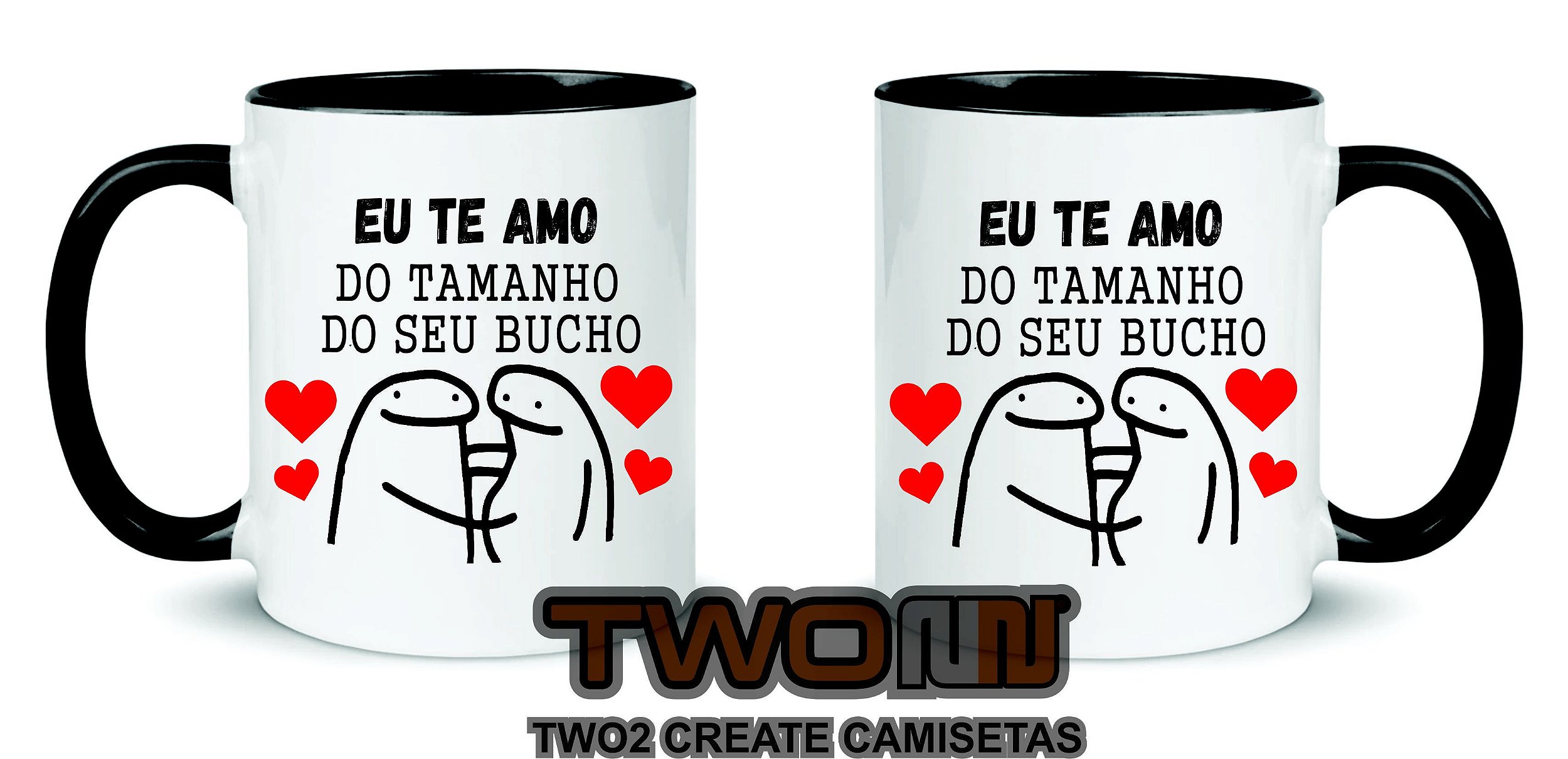 Caneca Eu te Amo mas as vezes da vontade de Meme Flork