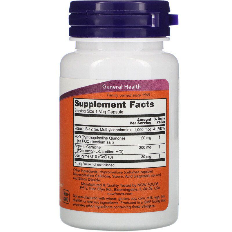 PQQ Energy (30 Capsulas) Now Foods Now Suplementos Suplementos Importados e Nacionais