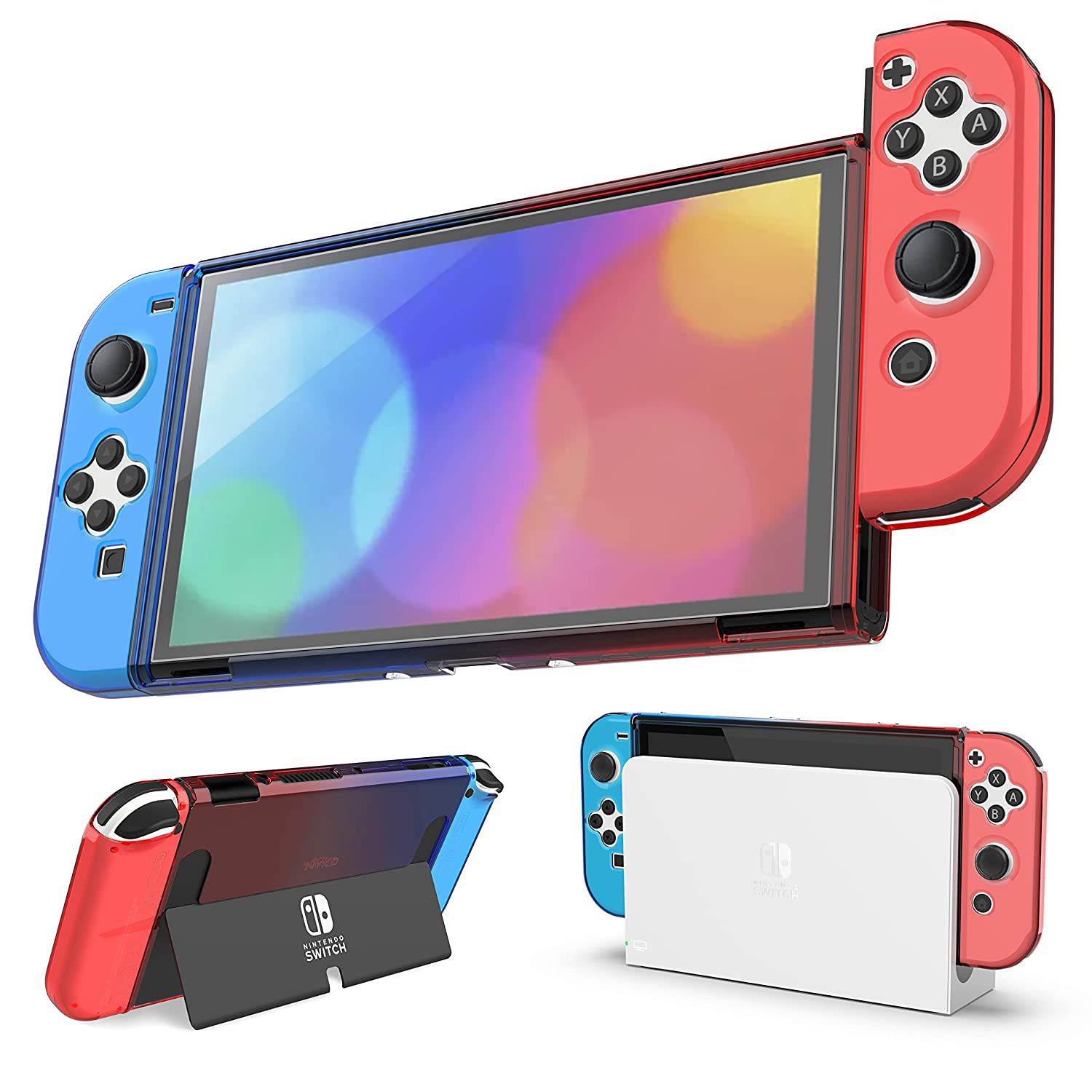 Nyko Thin Case Nintendo Switch OLED Azul e Vermelho www.espiaogames .br