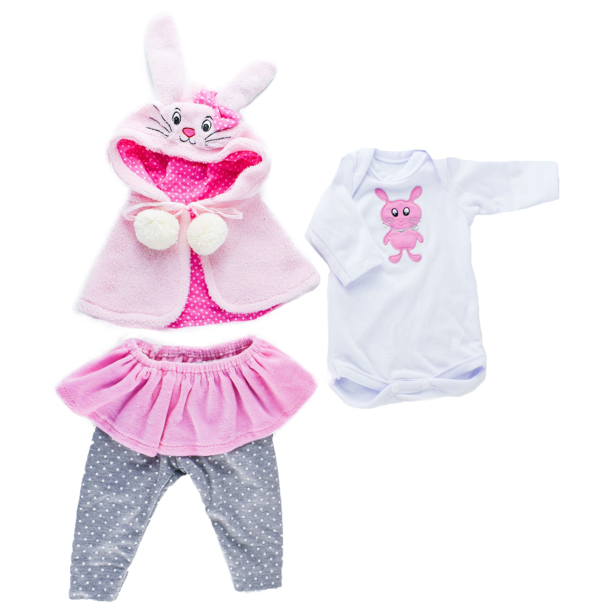 Roupa Coelhinha da Páscoa para Bonecas Bebê Reborn